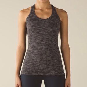 Lululemon Gray and Tan Textured Cool Racerback Tank Size 6